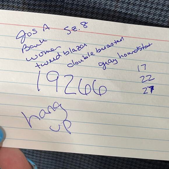 Jos A Bank jacket blazer woman's 8 gray double breasted houndstooth tweed lined - Picture 13 of 14